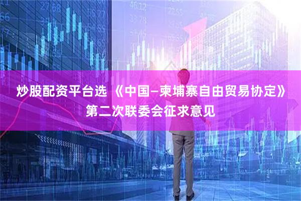 炒股配资平台选 《中国—柬埔寨自由贸易协定》第二次联委会征求意见